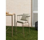 Tabouret Salguer en corde et acier finition peinture marron 66 cm