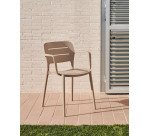 Chaise de jardin Morella en plastique beige