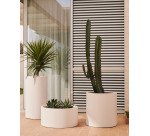 Cache-pot Aiguablava en ciment blanc Ø 42 cm