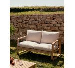 Canapé Sacaleta 2 places en bois d'eucalyptus massif 142 cm