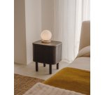 Lámpara de mesa Malachi de cristal glaseado y piedra de travertino