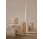 Vase Meja en papier mâché beige 38 cm