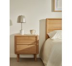 Table de chevet Lenon 2  tiroirs bois et placage chêne 50 x 55 cm