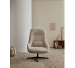 Fauteuil giratoire Celida en bouclette pieds avier