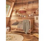 Lámpara de techo Pulmi de rafia natural, terracota y azul Ø 40 cm