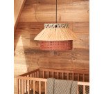 Lámpara de techo Pulmi de rafia natural, terracota y azul Ø 40 cm