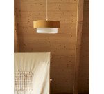 Plafonnier Bianella en coton et velours côtelé moutarde Ø 40 cm