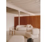 Fauteuil Martina en bouclette écru avec coussin