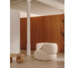 Fauteuil Martina en bouclette écru avec coussin