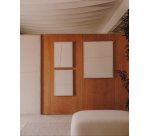 Cuadro Maha blanco con línea horizontal 52 x 72 cm