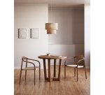 Chaise Nina - corde beige - bois d'acacia massif noyer