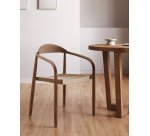 Chaise Nina - corde beige - bois d'acacia massif noyer