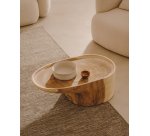 Table basse avec pied Mosi en bois de mungur Ø 90 x 50 cm