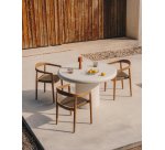 Arenys small outdoor metal table lamp in a terracotta painted finish