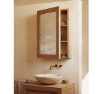 Armoire de toilette avec miroir Kenta en bois de teck massif 50 x 70 cm