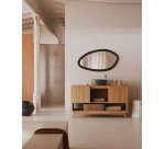 Miroir Magrit en bois de mungur avec finition noire  Ø 60 x 110 cm