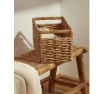Words basket made from natural fibres with a natural finish