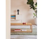 Mesa de centro Maymai de madera de roble 140 x 70 cm