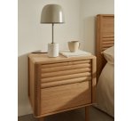 Table de chevet Lenon 2  tiroirs bois et placage chêne 50 x 55 cm