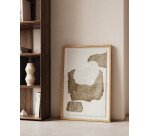 Tableau abstrait Torroella blanc et marron 60 x 90 cm