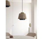 Lámpara de techo Yuvia de algodón con acabado beige y azul