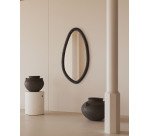 Miroir Magrit en bois de mungur avec finition noire  Ø 60 x 110 cm