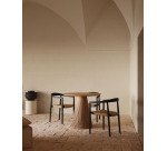 Chaise empilable Ydalia en teck massif, finition noire et corde naturelle