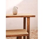 Table haute 100 % d'extérieur Canadell en bois de teck massif recyclé 140 x 70 cm