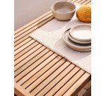 Table haute 100 % d'extérieur Canadell en bois de teck massif recyclé 140 x 70 cm