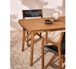 Mesa extensible de exterior Thianna de madera maciza de acacia 180 (240) x 90 cm