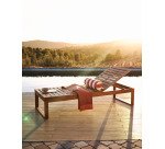 Chaise longue d'extérieur Sulamita en bois d'acacia