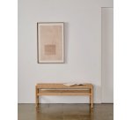 Banc Zaide en bois de chêne finition naturelle et assise en corde 120 cm