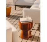 Mesa auxiliar exterior Mesquida de cerámica con acabado terracota glaseado  Ø 35 cm