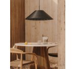 Abat-jour pour plafonnier extérieur Saranella en rotin synthétique noir Ø 70 cm