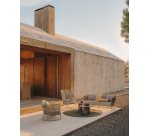 Canapé 3 places d'extérieur Saconca en corde et acier galvanisé vert 189 cm