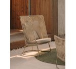 Fauteuil d'extérieur avec dossier haut Saconca et en acier galvanisé vert