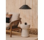 Abat-jour pour plafonnier extérieur Saranella en rotin synthétique noir Ø 50 cm