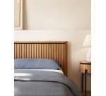 Cabecero Licia de madera maciza de mango y metal acabado pintado negro para cama de 180 cm