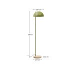 Lampe sur pied Catlar en frêne et métal avec finition verte