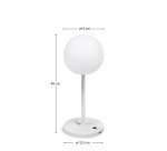 Lámpara de mesa de exterior Dinesh de acero gris 40 cm