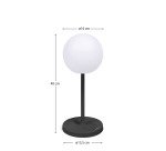 Lampe de table d'extérieure Dinesh en acier noir 40 cm