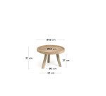 Table basse Glenda en bois massif de teck Ø 55 cm