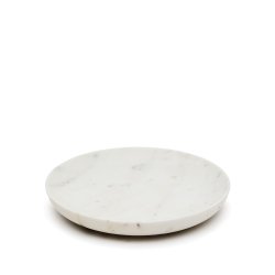 Ecin large, white marble serving plate