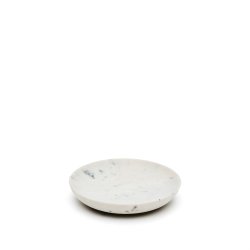 Ecin medium-sized, white marble serving plate