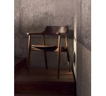 Stühle aus Eichenholz, Nussbaum-Finish