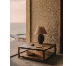 Lámpara de mesa Mercadal de cerámica con acabado negro