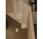 Plafonnier Calvia en papier mâché blanc Ø 25 cm