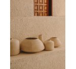 Vase Serina en papier mâché blanc de 36,5 cm