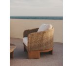 Fauteuil Xoriguer en rotin synthétique et bois d’eucalyptus