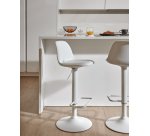 Tabouret Orlando-T en polyuréthane et acier H.60-82 cm